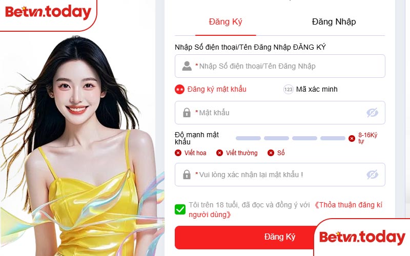 Hướng dẫn chi tiết đăng ký BETVN- Điền thông tin vào biểu mẫu